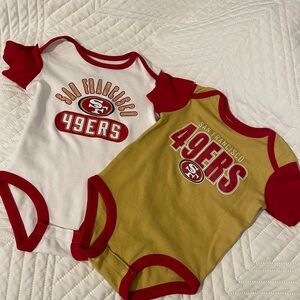 NFL San Francisco 49ers Infant Bodysuit Set - White and Gold